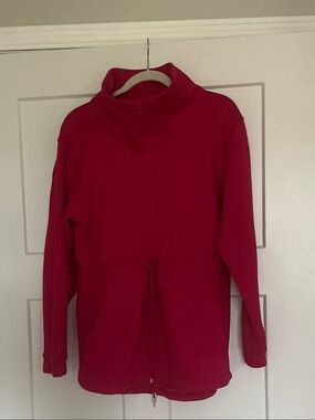 Utility Jacket - Women's Red Drawstring Waist